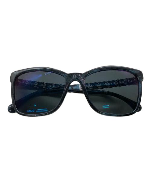 CHANEL（シャネル）CHANEL (シャネル) 5360-Q-A CHAIN TEMPLE WELLINGTON GLASSES／チェーンテンプル ウェリントングラス グリーン×ブラック サイズ:55□18の古着・服飾アイテム