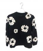 Denim Tearsデニムティアーズ）の古着「Cotton Wreath Long Sleeve T-Shirt／コットンリース ロングスリーブ Tシャツ」｜ブラック