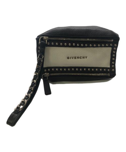 GIVENCHY（ジバンシィ）GIVENCHY (ジバンシィ) スタッズ ミニポーチ／STUDS MINI POUCH ホワイト×ブラックの古着・服飾アイテム