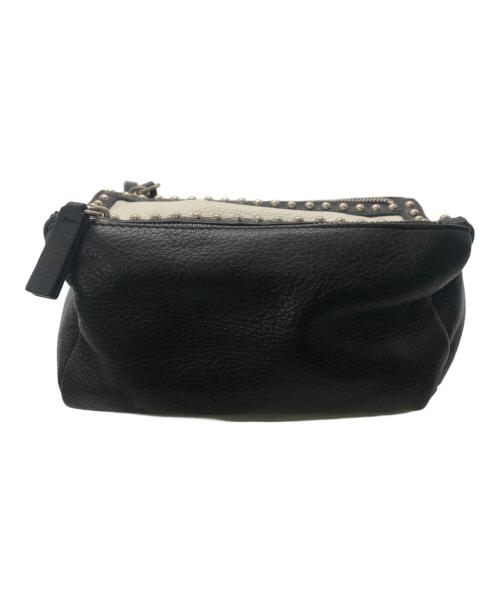 GIVENCHY（ジバンシィ）GIVENCHY (ジバンシィ) スタッズ ミニポーチ／STUDS MINI POUCH ホワイト×ブラックの古着・服飾アイテム