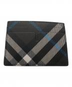 BURBERRYバーバリー）の古着「トールチェックカードケース／TALL CHECK CARD CASE」｜ブルー×グレー