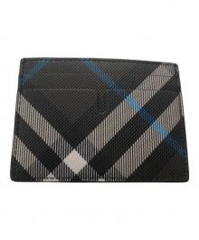 BURBERRY（バーバリー）の古着「トールチェックカードケース／TALL CHECK CARD CASE」｜ブルー×グレー