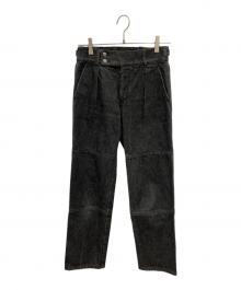 GUCCI（グッチ）の古着「ダブルシンチバックタックデニムパンツ/」｜ブラック