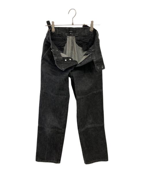 GUCCI（グッチ）GUCCI (グッチ) ダブルシンチバックタックデニムパンツ/ ブラック サイズ:38の古着・服飾アイテム