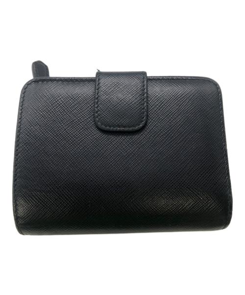 PRADA（プラダ）PRADA (プラダ) サフィアーノレザーコンパクトウォレット／SAFFIANO LEATHER COMPACT WALLET ブラックの古着・服飾アイテム