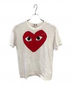 PLAY COMME des GARCONSプレイコムデギャルソン）の古着「ハートロゴワッペンTシャツ／HEART LOGO WAPPEN T-SHIRT」｜ホワイト