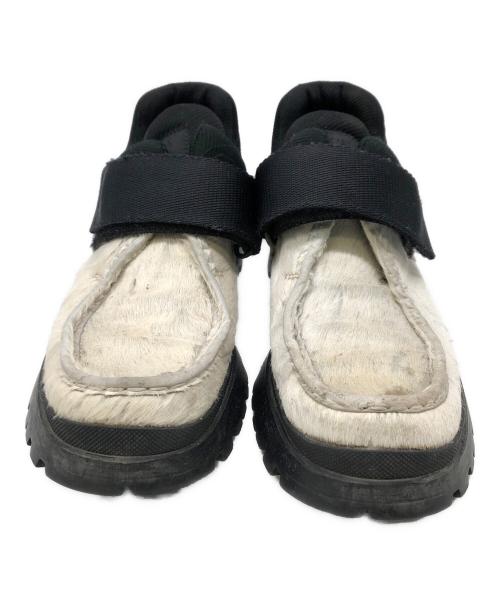PRADA（プラダ）PRADA (プラダ) カーフヘアー ハイキングブーツ／Calf Hair Hiking Boots ホワイト×ブラック サイズ:38の古着・服飾アイテム