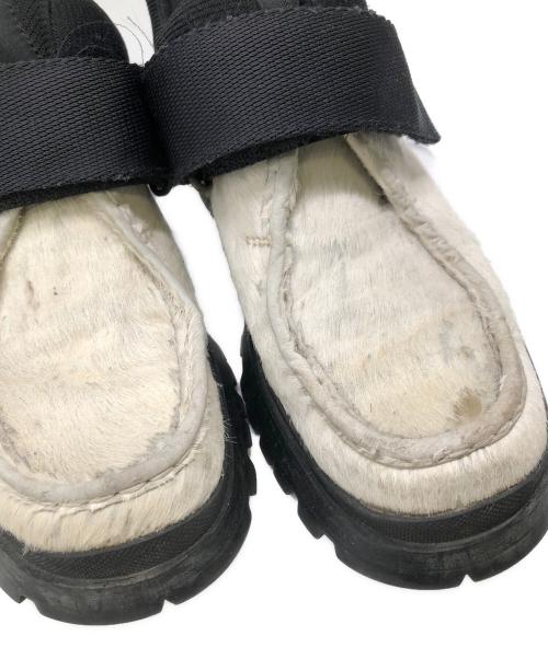 PRADA（プラダ）PRADA (プラダ) カーフヘアー ハイキングブーツ／Calf Hair Hiking Boots ホワイト×ブラック サイズ:38の古着・服飾アイテム