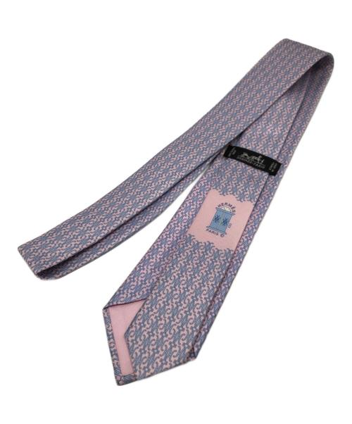 HERMES（エルメス）HERMES (エルメス) シルクネクタイ／SILK NECKTIE ピンク×ブルー サイズ:不明の古着・服飾アイテム
