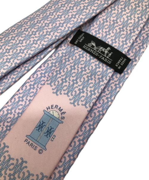 HERMES（エルメス）HERMES (エルメス) シルクネクタイ／SILK NECKTIE ピンク×ブルー サイズ:不明の古着・服飾アイテム