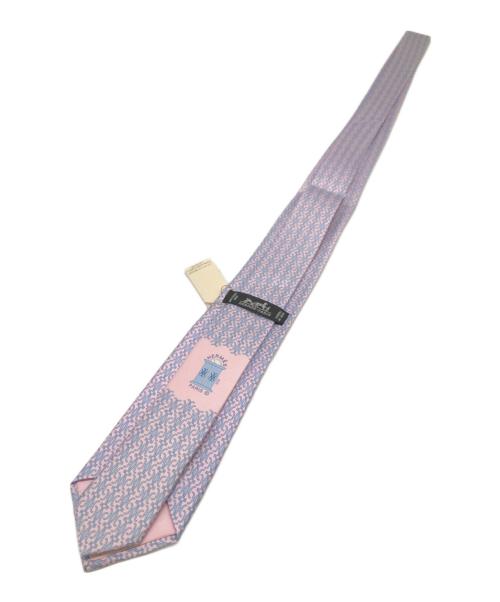 HERMES（エルメス）HERMES (エルメス) シルクネクタイ／SILK NECKTIE ピンク×ブルー サイズ:不明の古着・服飾アイテム