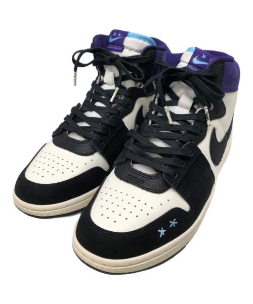 NIKE（ナイキ）NIKE OPIUM (オピウム) ジョーダンブランド ウィメンズ ジョーダン エアシップ PE SP／JORDAN BRAND WMNS JORDAN AIR SHIP PE SP ホワイト×ブラック×パープル サイズ:27.5cmの古着・服飾アイテム