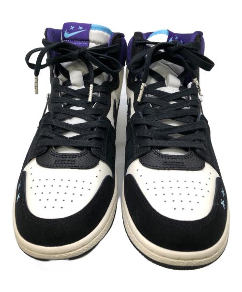 NIKE（ナイキ）NIKE OPIUM (オピウム) ジョーダンブランド ウィメンズ ジョーダン エアシップ PE SP／JORDAN BRAND WMNS JORDAN AIR SHIP PE SP ホワイト×ブラック×パープル サイズ:27.5cmの古着・服飾アイテム