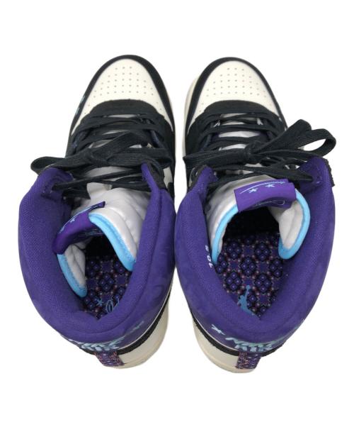 NIKE（ナイキ）NIKE OPIUM (オピウム) ジョーダンブランド ウィメンズ ジョーダン エアシップ PE SP／JORDAN BRAND WMNS JORDAN AIR SHIP PE SP ホワイト×ブラック×パープル サイズ:27.5cmの古着・服飾アイテム