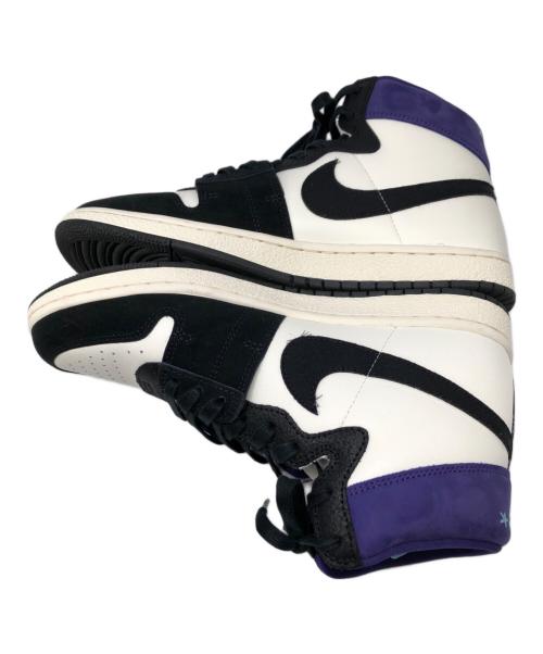 NIKE（ナイキ）NIKE OPIUM (オピウム) ジョーダンブランド ウィメンズ ジョーダン エアシップ PE SP／JORDAN BRAND WMNS JORDAN AIR SHIP PE SP ホワイト×ブラック×パープル サイズ:27.5cmの古着・服飾アイテム