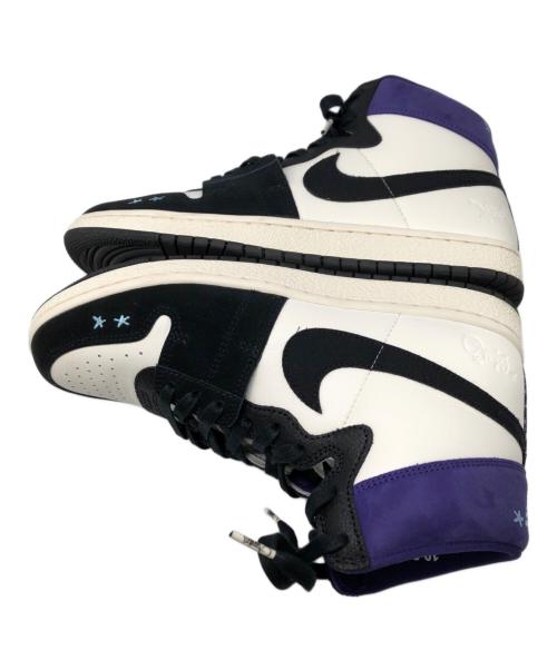 NIKE（ナイキ）NIKE OPIUM (オピウム) ジョーダンブランド ウィメンズ ジョーダン エアシップ PE SP／JORDAN BRAND WMNS JORDAN AIR SHIP PE SP ホワイト×ブラック×パープル サイズ:27.5cmの古着・服飾アイテム