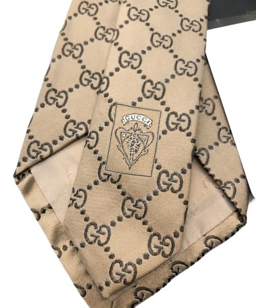 GUCCI（グッチ）GUCCI (グッチ) GG MONOGRAM NECKTIE／GGモノグラム ネクタイ ベージュ サイズ:FREEの古着・服飾アイテム