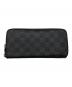 LOUIS VUITTON（ルイ ヴィトン）の古着「ダミエ・グラフィット ジッピーウォレット ヴェルティカル／Ⅾ’AMIER GRAFIT ZIPPY WALLET VERTICAL」｜ブラック