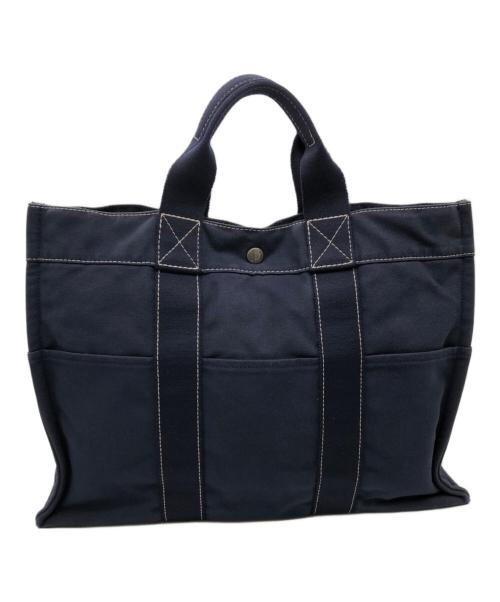 HERMES（エルメス）HERMES (エルメス) ドーヴィル MM トート／DEAUVILLE MM TOTE ネイビーの古着・服飾アイテム