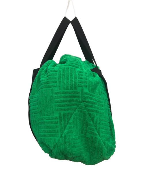 BOTTEGA VENETA（ボッテガベネタ）BOTTEGA VENETA (ボッテガベネタ) JACQUARD ROLL UP BAG／ジャガードロールアップバッグ ブラック×グリーンの古着・服飾アイテム