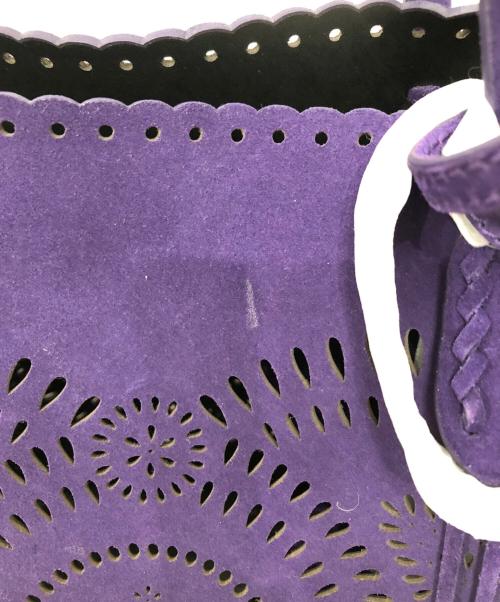 POLO RALPH LAUREN（ポロ・ラルフローレン）POLO RALPH LAUREN (ポロ・ラルフローレン) CUT WARK SUEDE LEATHER TOTE／カットワークスエードレザートート パープルの古着・服飾アイテム