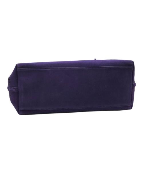 POLO RALPH LAUREN（ポロ・ラルフローレン）POLO RALPH LAUREN (ポロ・ラルフローレン) CUT WARK SUEDE LEATHER TOTE／カットワークスエードレザートート パープルの古着・服飾アイテム