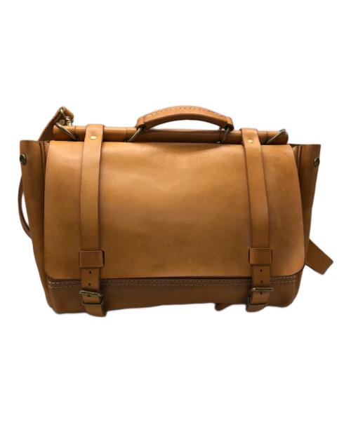 Herz（ヘルツ）Herz (ヘルツ) 棒屋根かぶせバッグ ベージュの古着・服飾アイテム