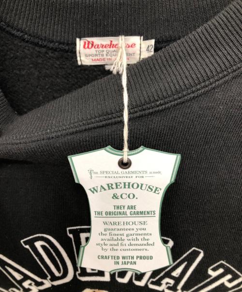 WAREHOUSE（ウエアハウス）WAREHOUSE (ウエアハウス) LOT.409 GLADEWATER COLOR FLOCKING SWEAT／ロット409 グレードウォーター カラーフロッキースウェット ブラック サイズ:42の古着・服飾アイテム