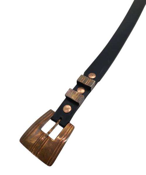 NORTH WORKS（ノースワークス）NORTH WORKS (ノースワークス) WESTOVERALLS (ウエストオーバーオールズ) BRIDLE LEATHER×COPPER BELT／ブライドルレザー×カッパー ベルト ネイビーの古着・服飾アイテム