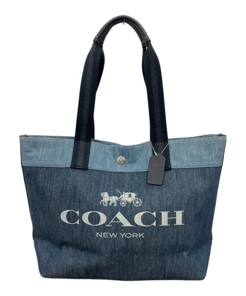 COACH（コーチ）COACH (コーチ) デニム リファインド トートバッグ／DENIM REFINED TOTE BAG インディゴの古着・服飾アイテム
