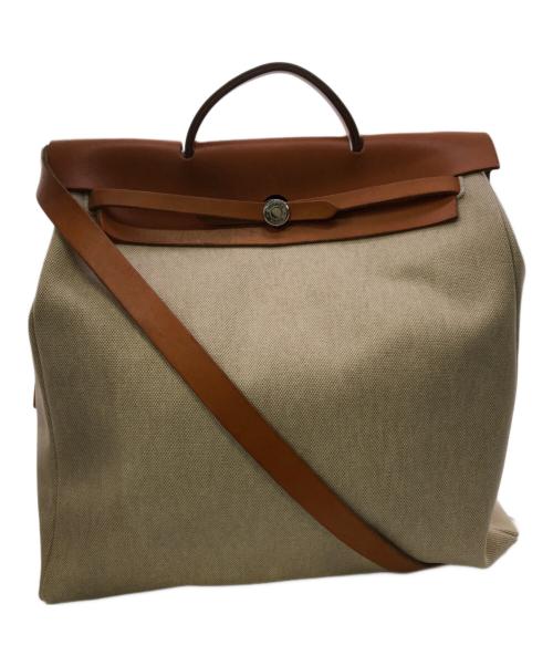 HERMES（エルメス）HERMES (エルメス) エールバッグMM／YELL BAG MM ベージュ×ブラウン サイズ:MMの古着・服飾アイテム