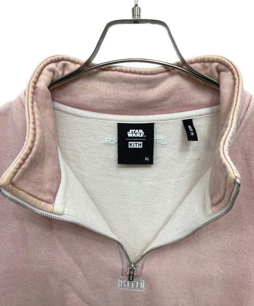 KITH（キス）KITH (キス) STAR WARS (スターウォーズ) タトゥイーン クオーター ジップ ダスティクォーツ／TATOOINE QUARTER ZIP ’DUSTY QUARTZ’ ピンク サイズ:XLの古着・服飾アイテム