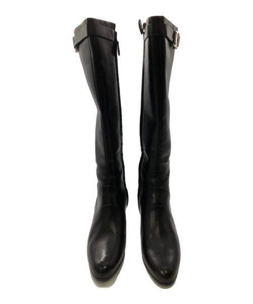 Salvatore Ferragamo（サルヴァトーレ フェラガモ）Salvatore Ferragamo (サルヴァトーレ フェラガモ) ロングブーツ／LONG BOOTS ブラック サイズ:6　Dワイズの古着・服飾アイテム