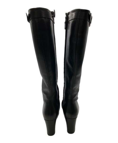 Salvatore Ferragamo（サルヴァトーレ フェラガモ）Salvatore Ferragamo (サルヴァトーレ フェラガモ) ロングブーツ／LONG BOOTS ブラック サイズ:6　Dワイズの古着・服飾アイテム