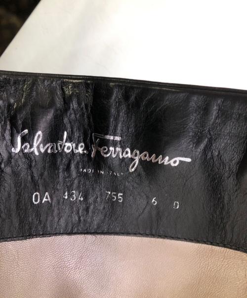 Salvatore Ferragamo（サルヴァトーレ フェラガモ）Salvatore Ferragamo (サルヴァトーレ フェラガモ) ロングブーツ／LONG BOOTS ブラック サイズ:6　Dワイズの古着・服飾アイテム