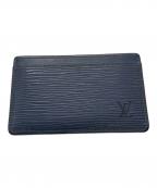 LOUIS VUITTONルイ ヴィトン）の古着「タイガ ポルトカルテ・サーンプル カードケース／TAIGA PORTE CARTES SIMPLE CARD CASE」｜ネイビー