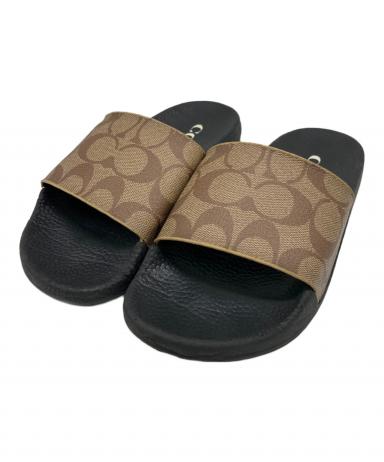 中古・古着通販】COACH (コーチ) サンダル ブラック×ブラウン サイズ