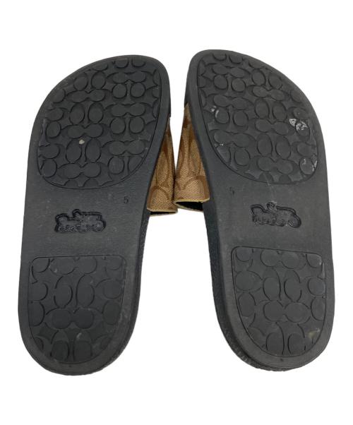 COACH（コーチ）COACH (コーチ) サンダル ブラック×ブラウン サイズ:22.5cmの古着・服飾アイテム