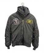 HOUSTONヒューストン）の古着「ナイロンジャケット／NYLON JKT」｜ブラック