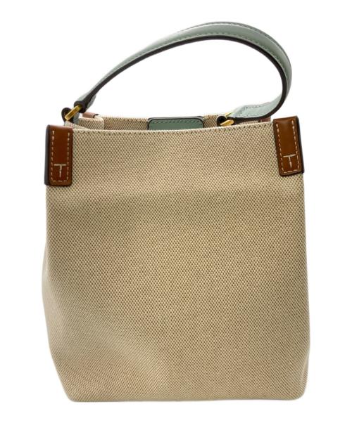 TORY BURCH（トリーバーチ）TORY BURCH (トリーバーチ) ブレークキャンバス バケットバッグ／BLAKE CANVAS BUCKET BAG アイボリーの古着・服飾アイテム