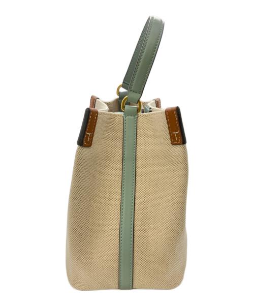 TORY BURCH（トリーバーチ）TORY BURCH (トリーバーチ) ブレークキャンバス バケットバッグ／BLAKE CANVAS BUCKET BAG アイボリーの古着・服飾アイテム