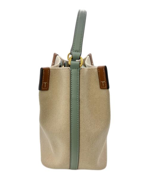 TORY BURCH（トリーバーチ）TORY BURCH (トリーバーチ) ブレークキャンバス バケットバッグ／BLAKE CANVAS BUCKET BAG アイボリーの古着・服飾アイテム