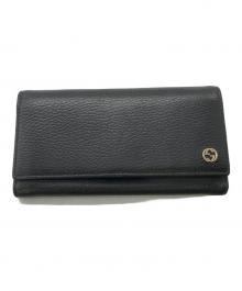 GUCCI（グッチ）の古着「インターロッキングG ロングウォレット／INTERLOCKING G LONG WALLET」｜ブラック