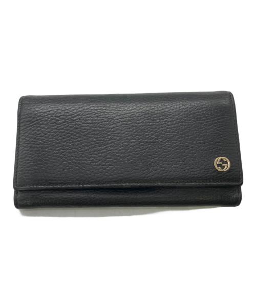 GUCCI（グッチ）GUCCI (グッチ) インターロッキングG ロングウォレット／INTERLOCKING G LONG WALLET ブラックの古着・服飾アイテム
