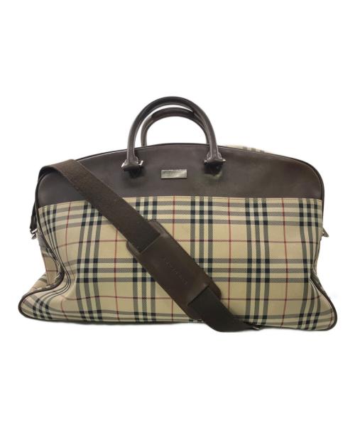 BURBERRY（バーバリー）BURBERRY (バーバリー) ノバチェック ボストンバッグ／NOVA CHECK BOSTON ベージュの古着・服飾アイテム