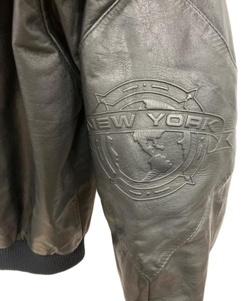 Hard Rock cafe（ハードロックカフェ）Hard Rock cafe (ハードロックカフェ) 90'S エンボスド レザーブルゾン／90'S EMBOSSED LEATHER BLOUSON ブラック サイズ:Mの古着・服飾アイテム
