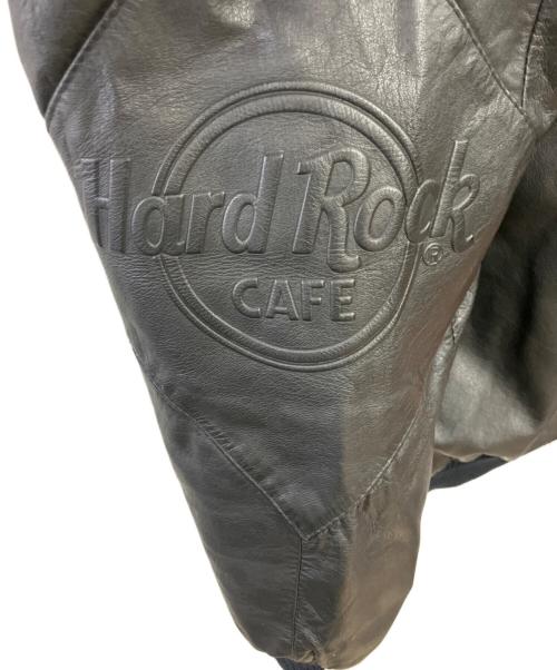 Hard Rock cafe（ハードロックカフェ）Hard Rock cafe (ハードロックカフェ) 90'S エンボスド レザーブルゾン／90'S EMBOSSED LEATHER BLOUSON ブラック サイズ:Mの古着・服飾アイテム