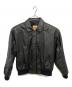 Hard Rock cafe（ハードロックカフェ）の古着「90'S エンボスド レザーブルゾン／90'S EMBOSSED LEATHER BLOUSON」｜ブラック