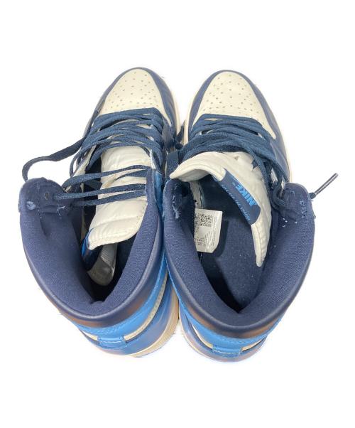 NIKE（ナイキ）NIKE (ナイキ) エアジョーダン1 レトロハイ／AIR JORDAN1 RETRO HIGH ホワイト×ブルー サイズ:27.5cmの古着・服飾アイテム