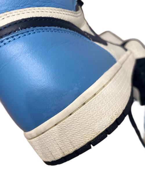 NIKE（ナイキ）NIKE (ナイキ) エアジョーダン1 レトロハイ／AIR JORDAN1 RETRO HIGH ホワイト×ブルー サイズ:27.5cmの古着・服飾アイテム